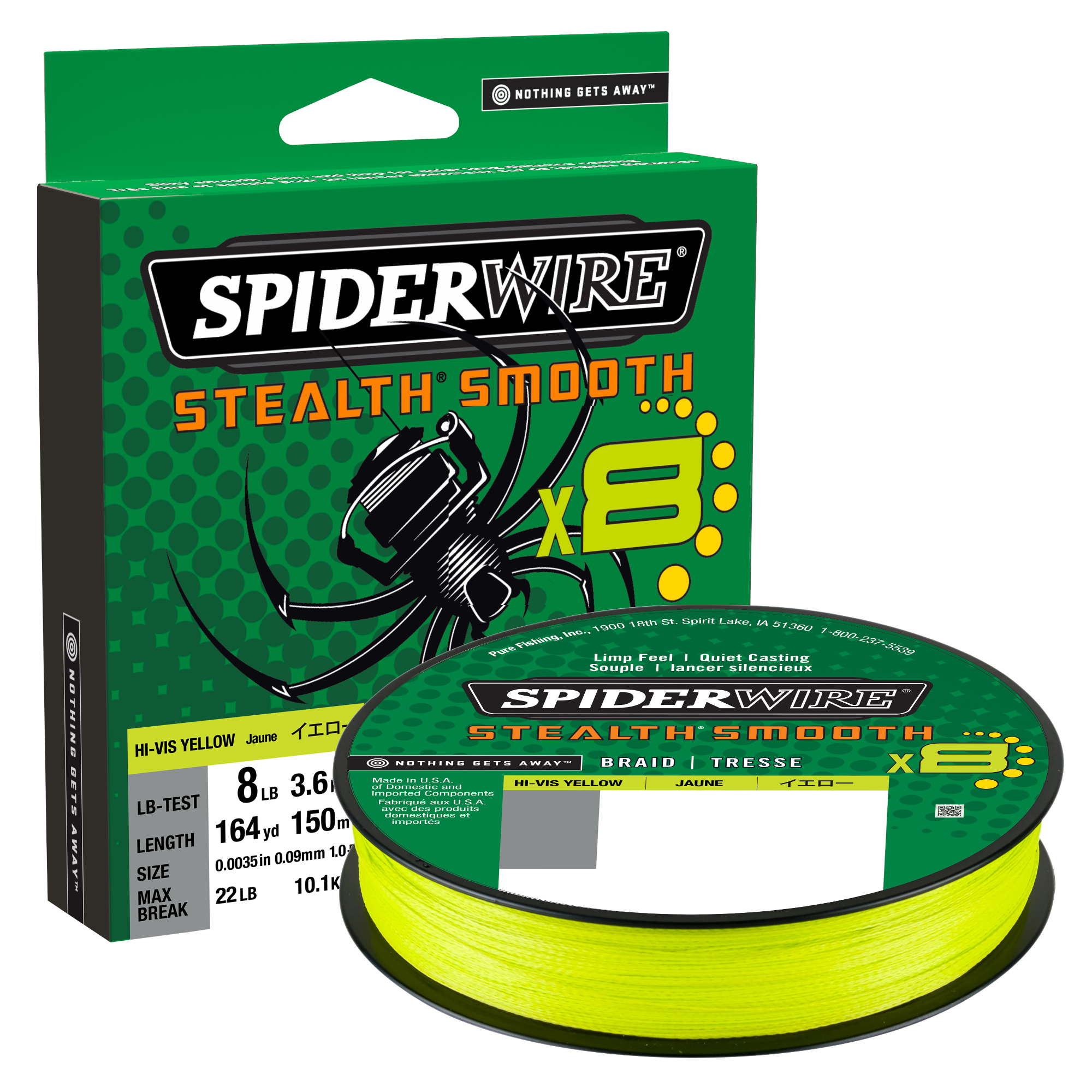 Spiderwire Stealth Smooth X8 Geel 150mtr 3 Spiderwire Stealth Smooth X8 Geel 150mtr